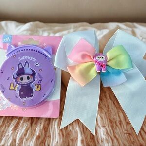 Kids Hair Accessory Set with Rainbow Bow